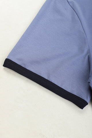 Casual Classic Ringer T-Shirt - Light Blue