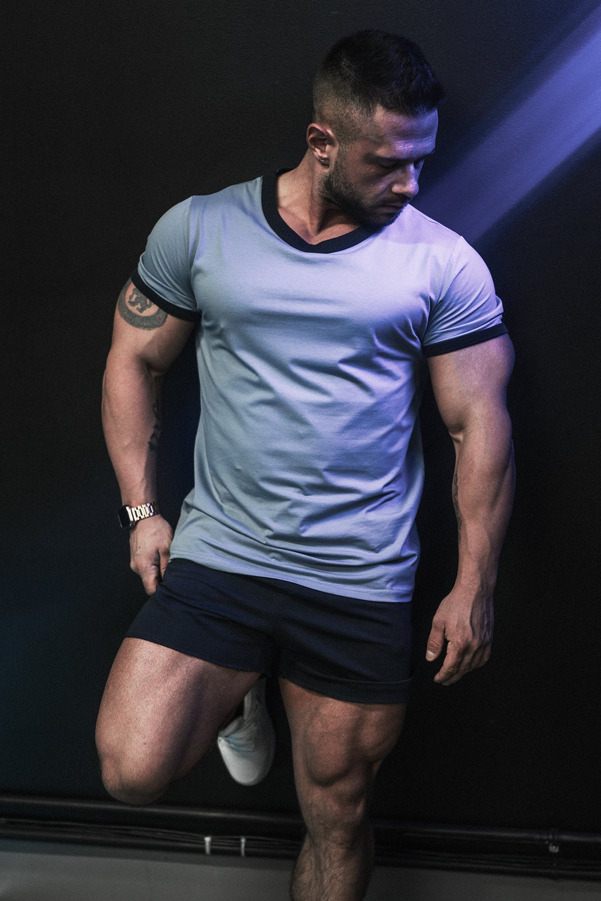 Casual Classic Ringer T-Shirt - Light Blue