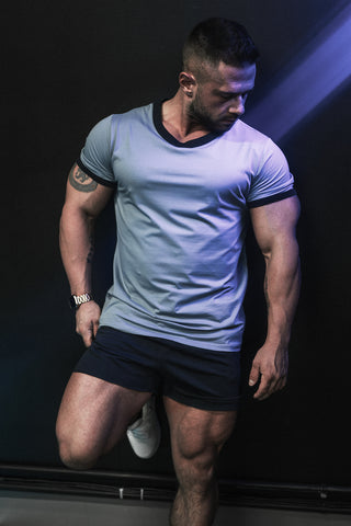 Casual Classic Ringer T-Shirt - Light Blue