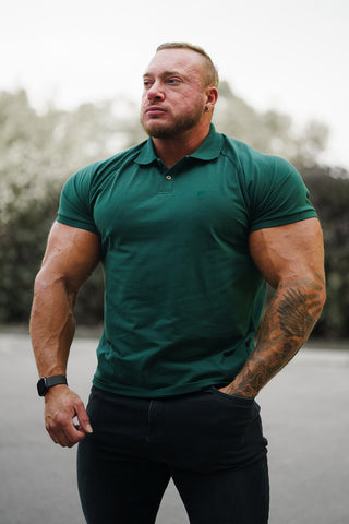 Muscle Fit All-Day Polo T-Shirt - Dark Green